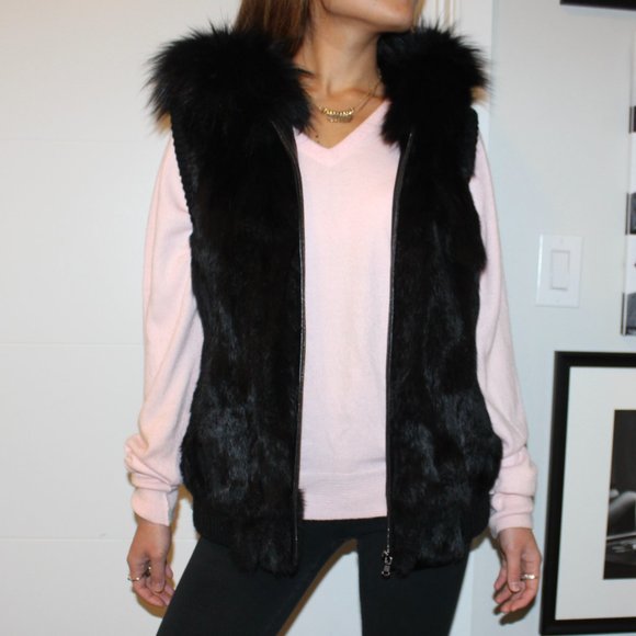jocelyn Jackets & Blazers - JOCELYN FUR HOODED VEST